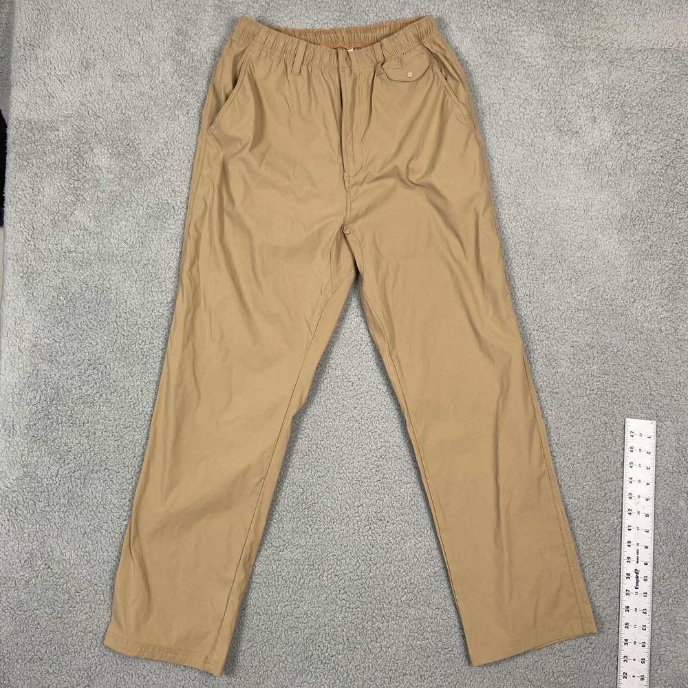 The Territory Ahead Mens Hiking Pants Tan Khaki Mesh Lined Elastic Waist M 30